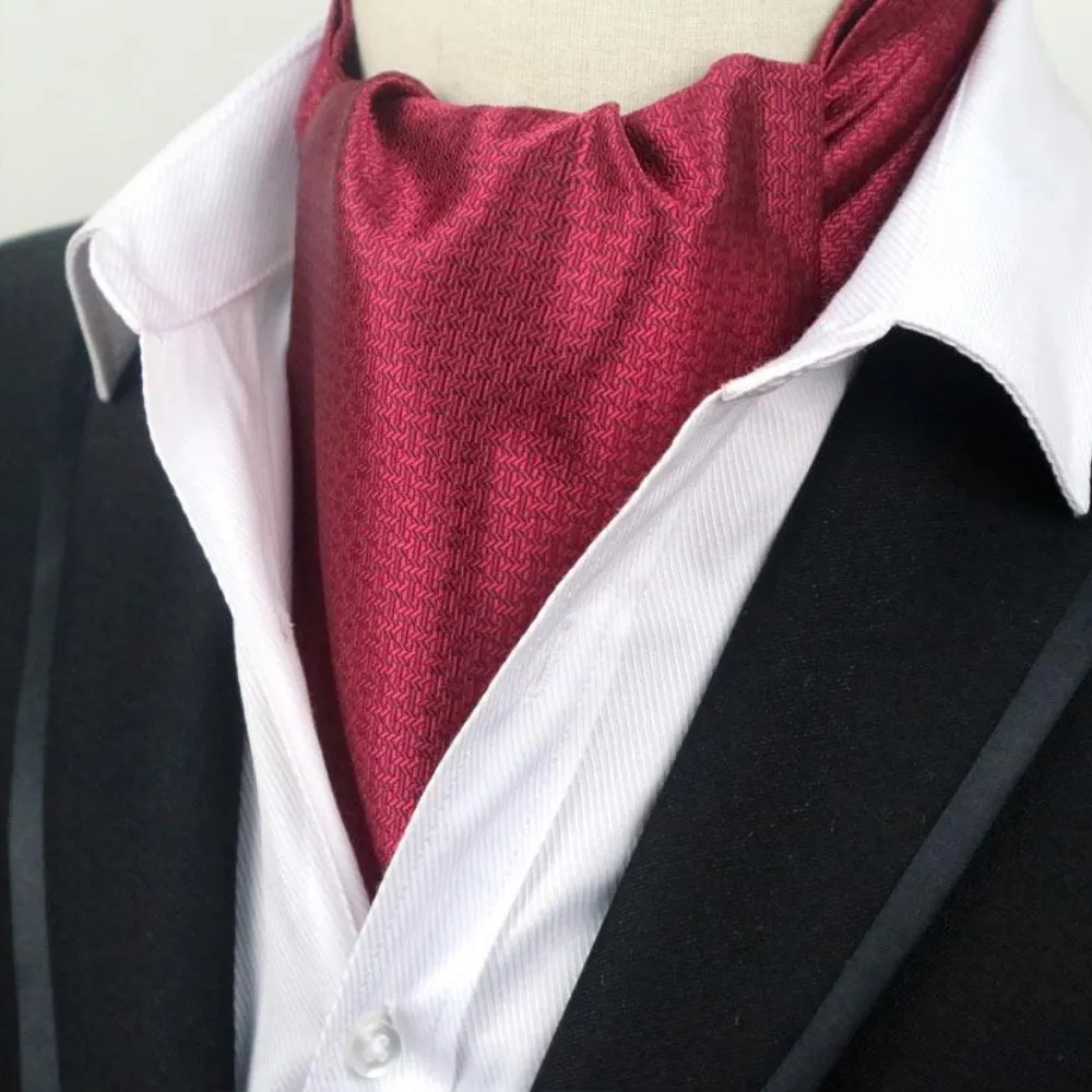 Stylish Solid Ascot Tie with Pattern Design