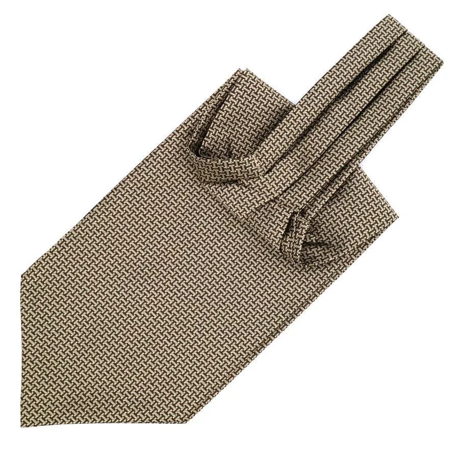 Stylish Solid Ascot Tie with Pattern Design