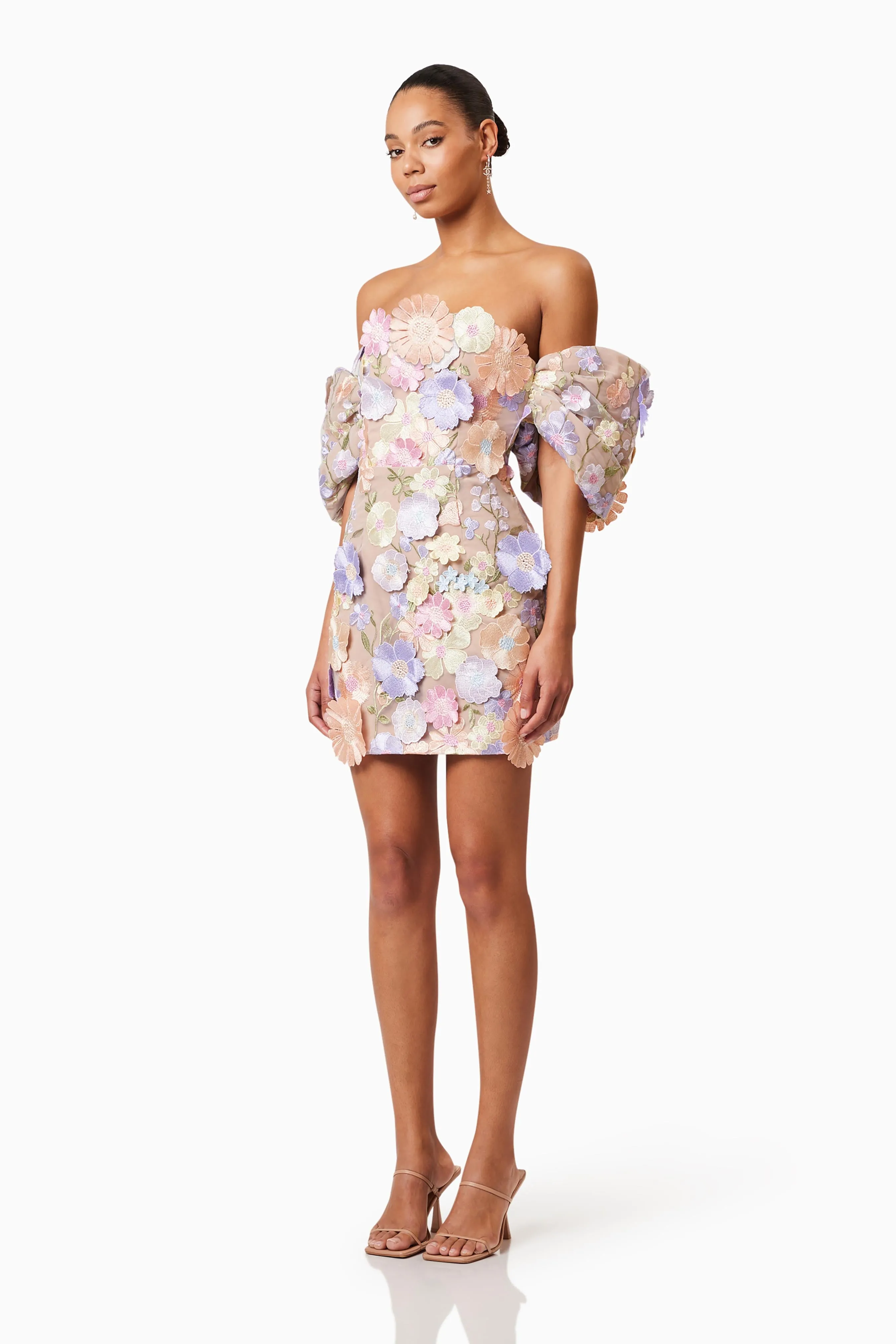 Perry Embellished Mini Dress in Purple