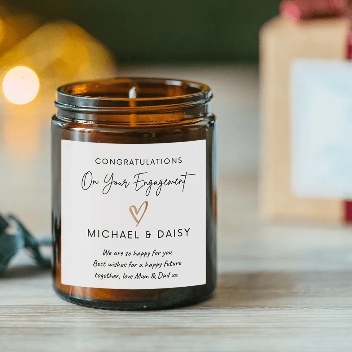 Personalised Engagement Gift Candle