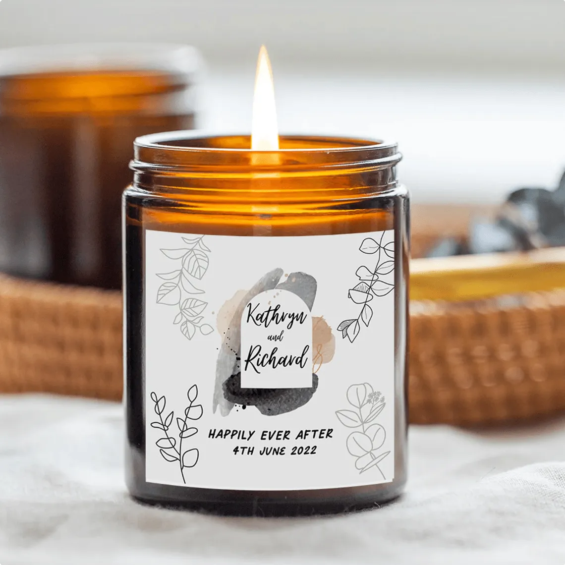 Personalised Happily Ever After Wedding Candle