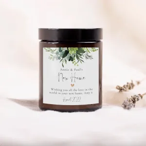 Personalised New Home Candle Botanical