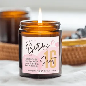 Personalised Sweet Sixteen Candle