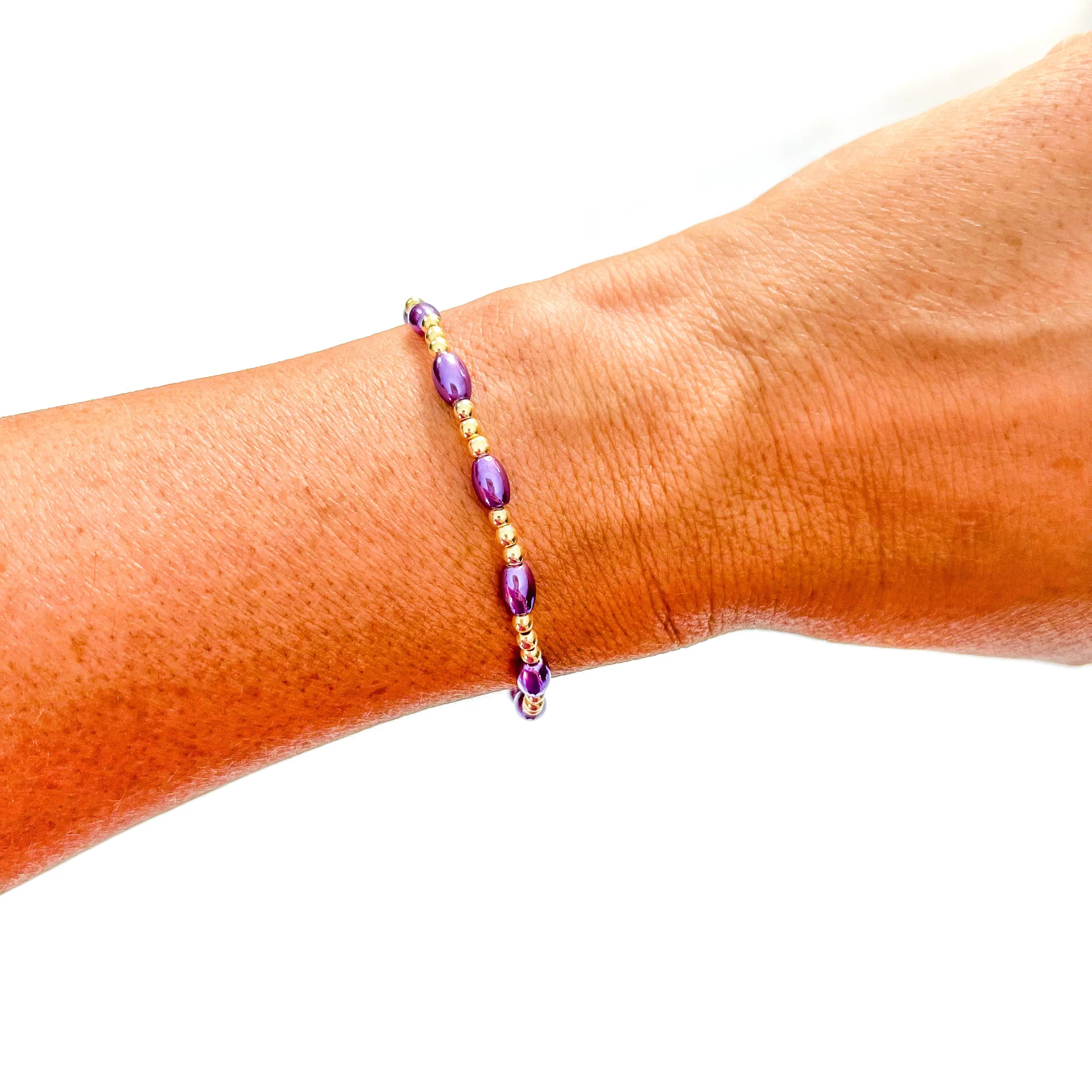 Purple Mix Bead Bracelets