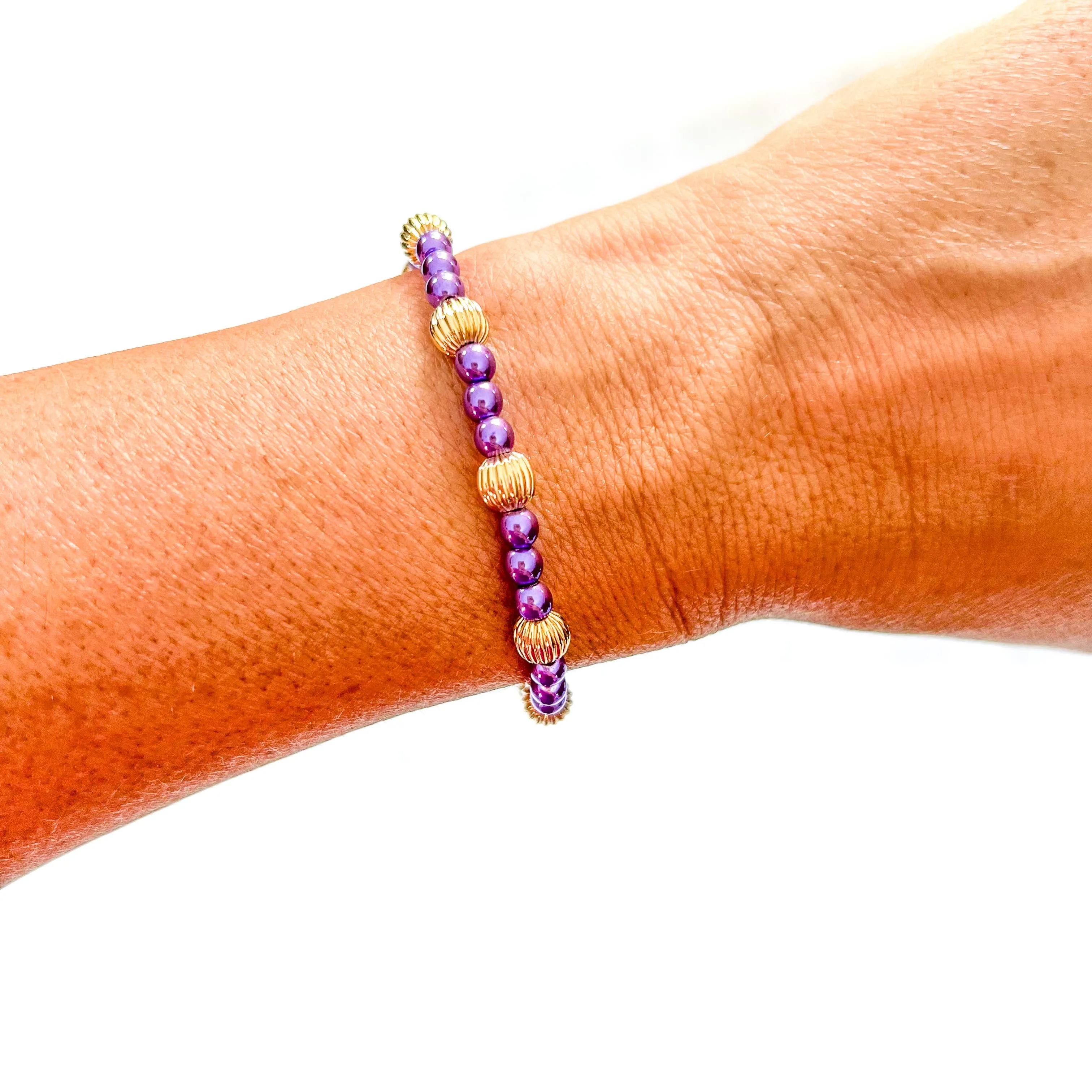 Purple Mix Bead Bracelets