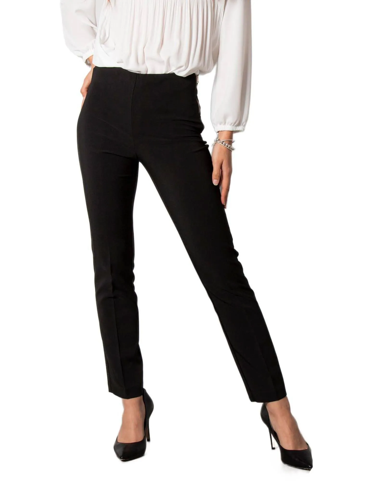 Sandro Ferrone SFP403 Skinny Pants for Women - Black