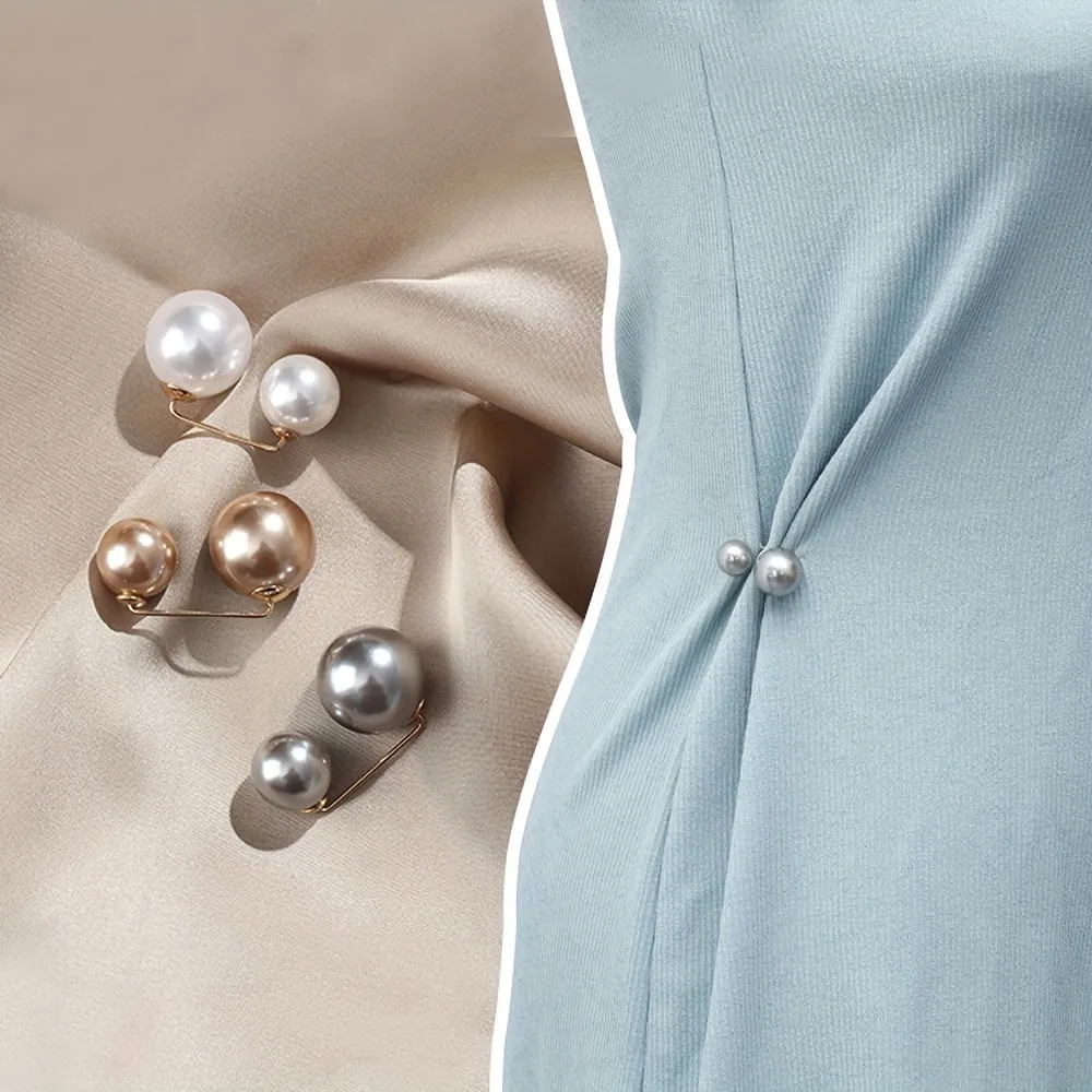 Stylish Faux Pearl Waistband Pins for DIY Clothing Accessories