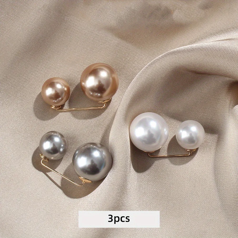 Stylish Faux Pearl Waistband Pins for DIY Clothing Accessories