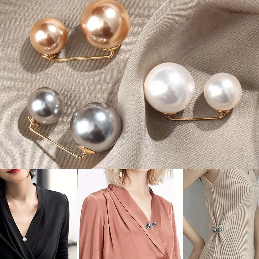 Stylish Faux Pearl Waistband Pins for DIY Clothing Accessories