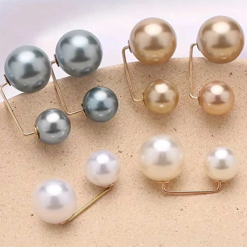 Stylish Faux Pearl Waistband Pins for DIY Clothing Accessories