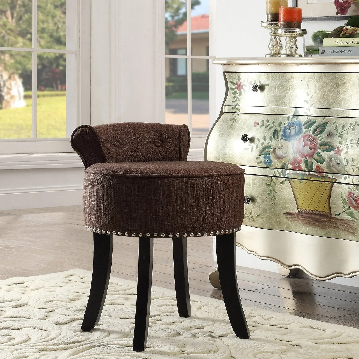 Taylor Linen Vanity Stool