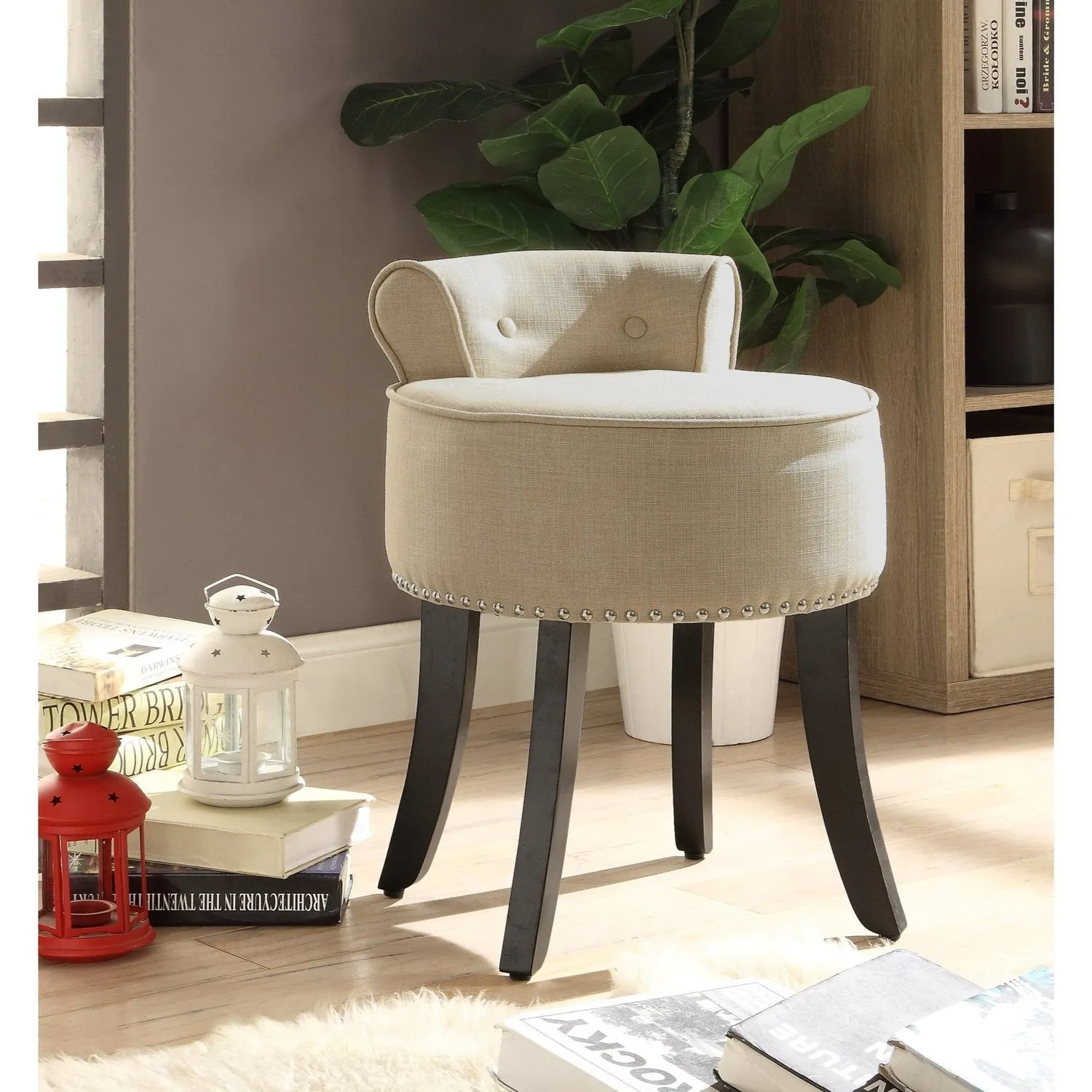 Taylor Linen Vanity Stool