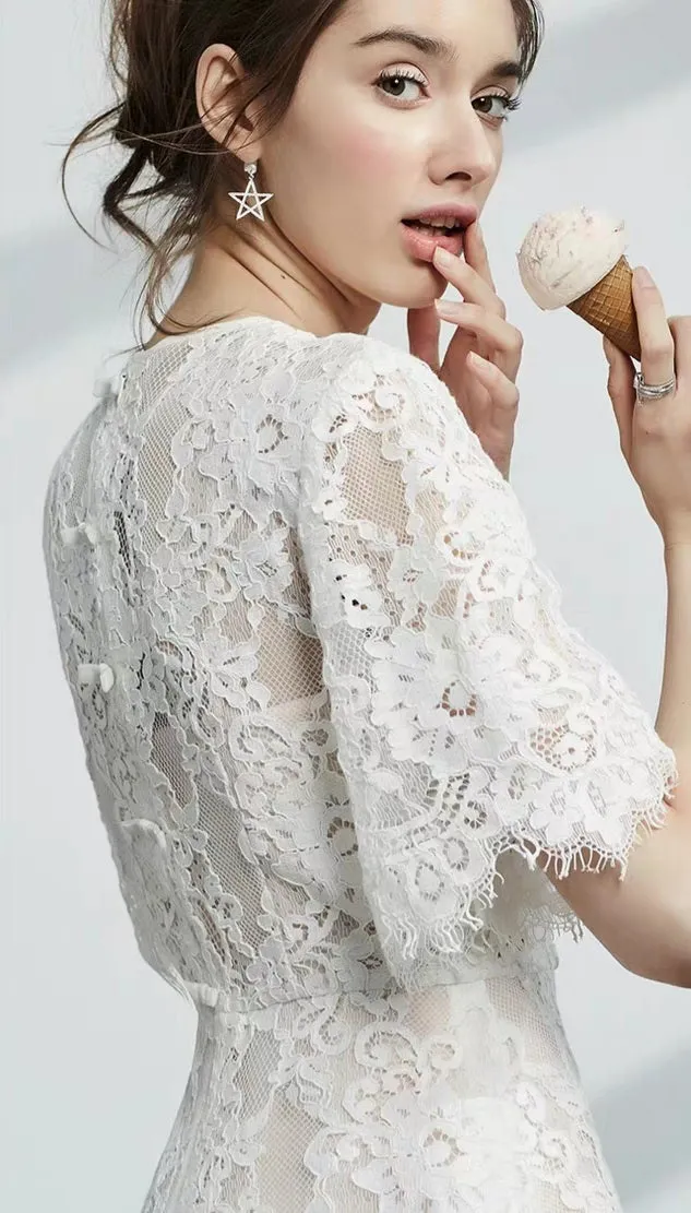 The Azalea Short Sleeve Lace Dress