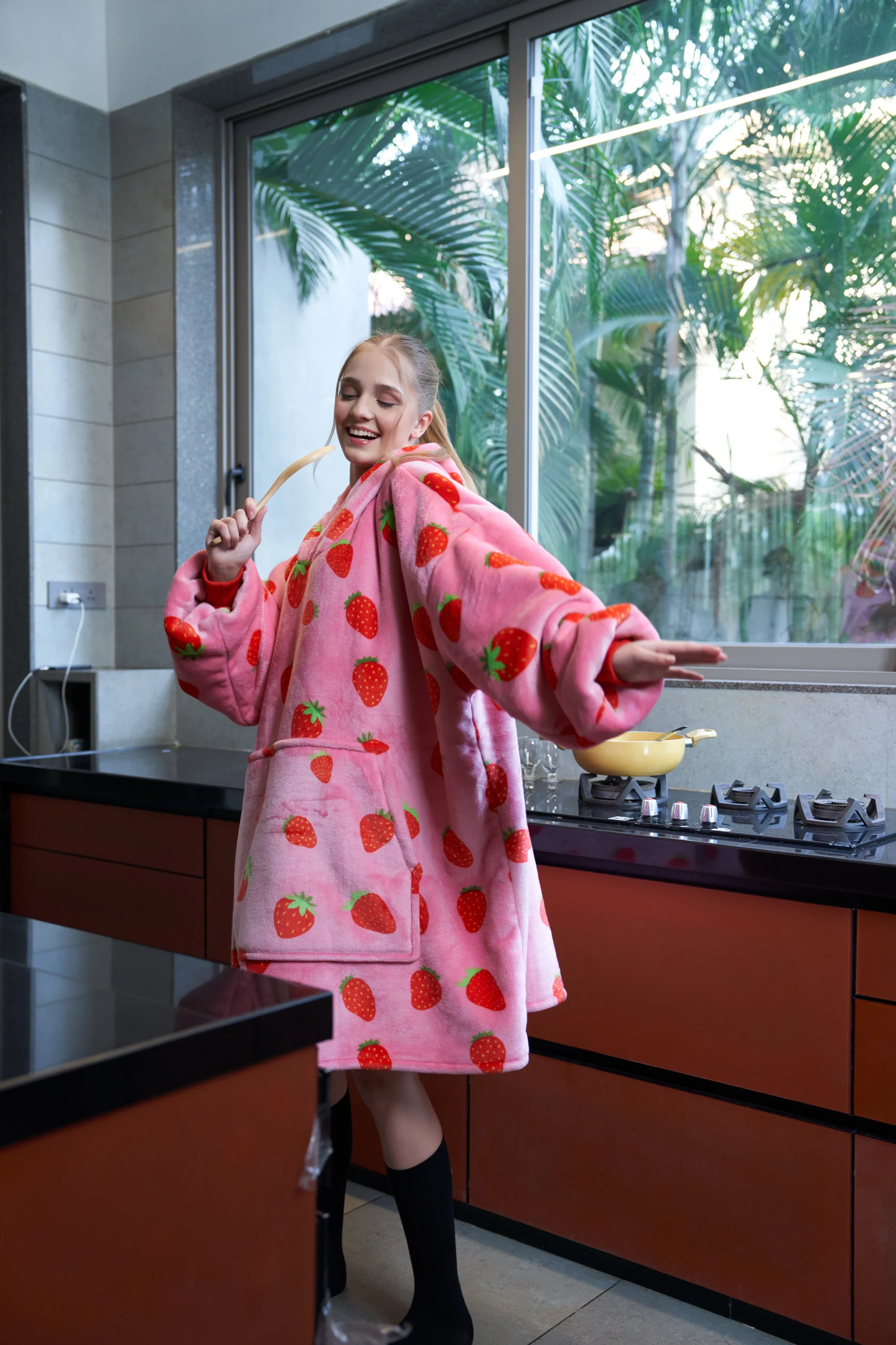 Very Strawberry - Hoodie Blanket - Comfy Series