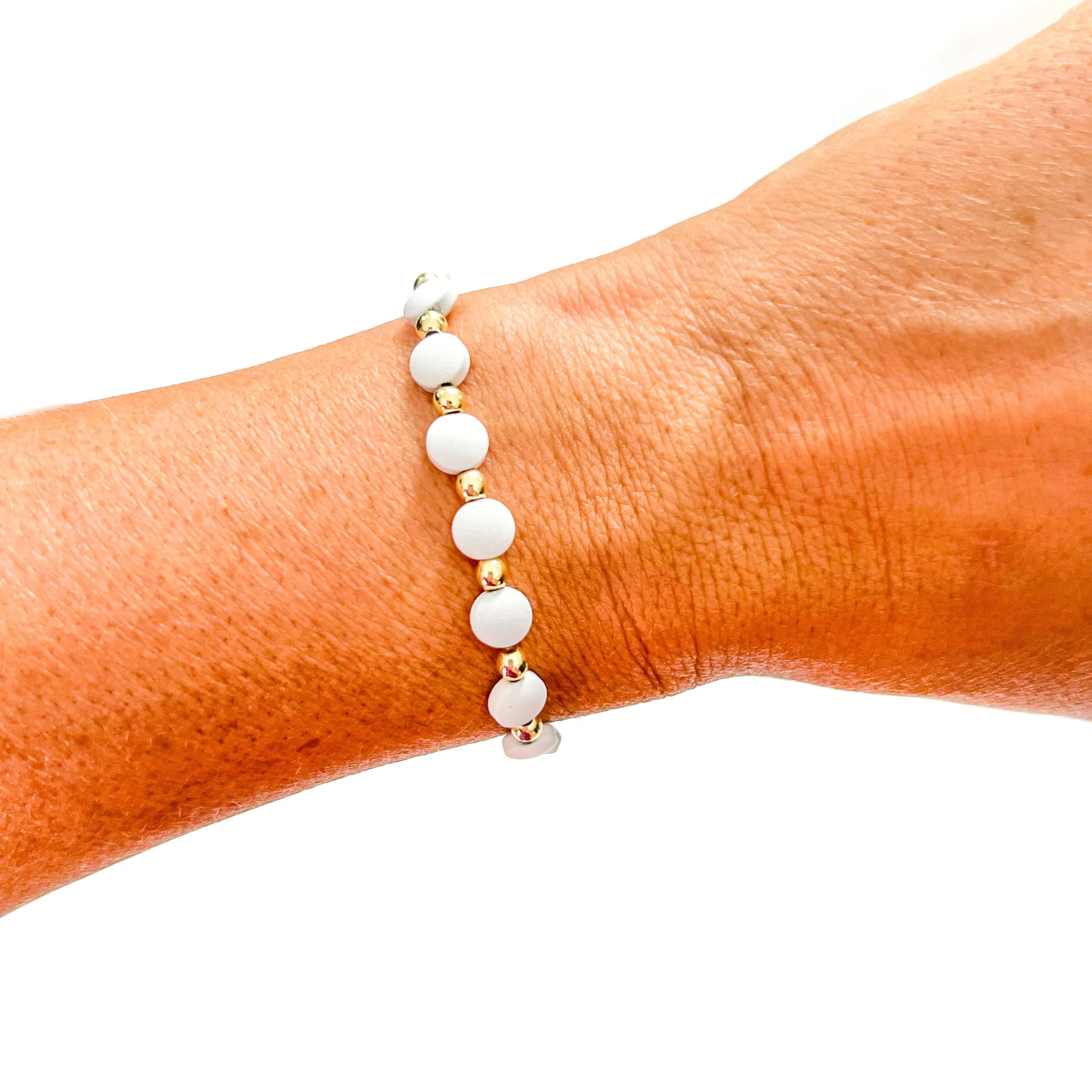 White MIx Bead Bracelets