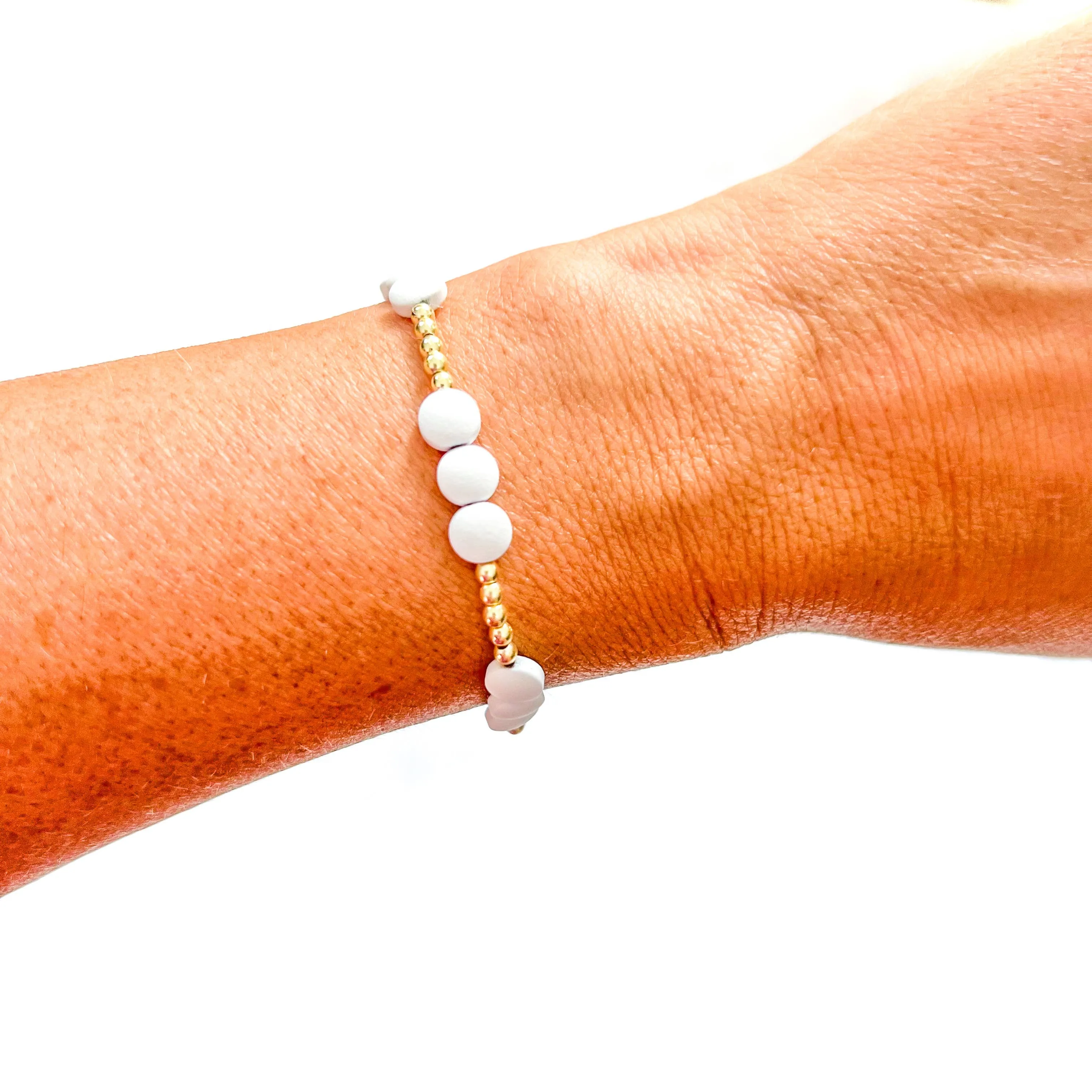 White MIx Bead Bracelets